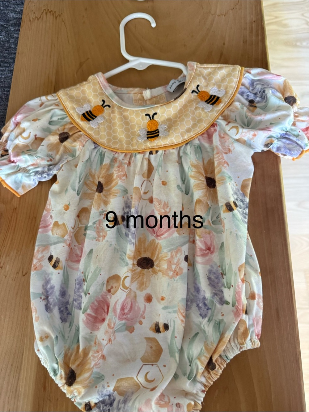 Bee Floral Baby Romper in Yellow and Pastel Florals